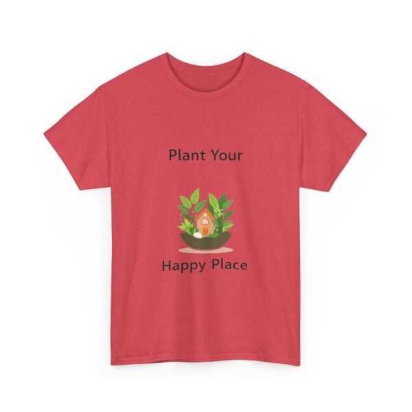 Plant Your Happy Place Unisex Cotton Tee - Eco-Friendly Gardening Shirt - Image 3