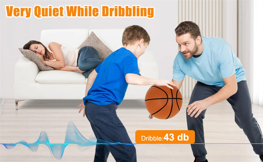 Diameter 24cm Silent Basketball Indoor Practice High Density Soft Mute Bouncing Foam Ball Bounce Quiet Soft Basketball No Noise