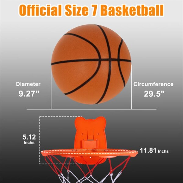 Diameter 24cm Silent Basketball Indoor Practice High Density Soft Mute Bouncing Foam Ball Bounce Quiet Soft Basketball No Noise - Image 2