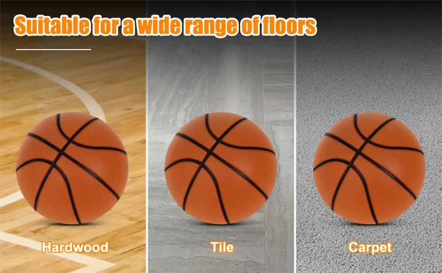 Diameter 24cm Silent Basketball Indoor Practice High Density Soft Mute Bouncing Foam Ball Bounce Quiet Soft Basketball No Noise