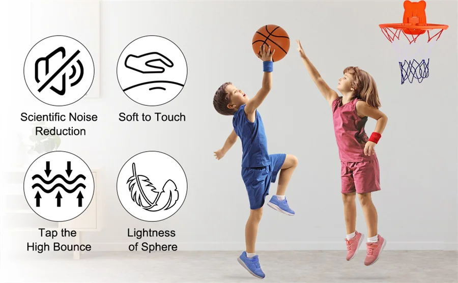 Diameter 24cm Silent Basketball Indoor Practice High Density Soft Mute Bouncing Foam Ball Bounce Quiet Soft Basketball No Noise
