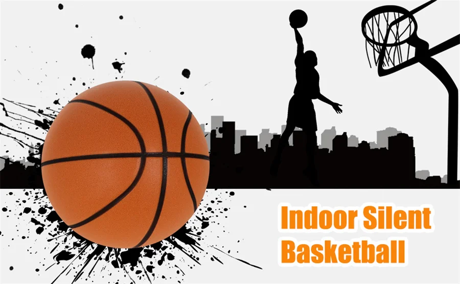 Diameter 24cm Silent Basketball Indoor Practice High Density Soft Mute Bouncing Foam Ball Bounce Quiet Soft Basketball No Noise